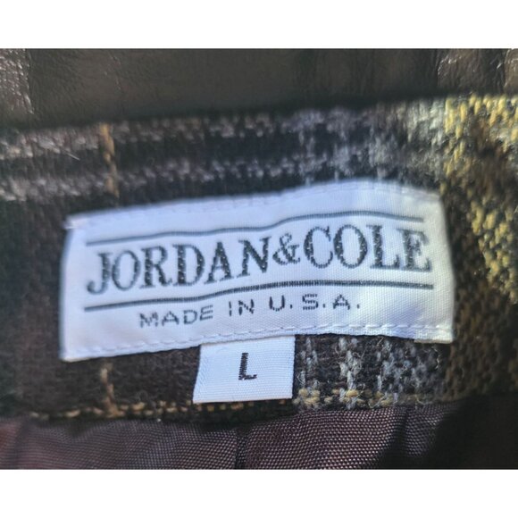 Jordan & Cole Womens Plaid Wool Jacket Zipper Large dark academia clueless - Picture 2 of 7